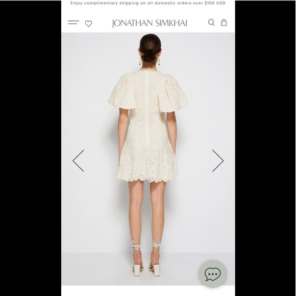 2022 spring Jonathan Simkhai brand new GIGI LACE MINI Dress - Picture 2 of 6